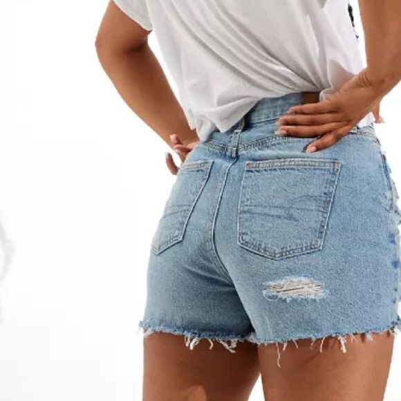 American Eagle AE Next Level Curvy High-Waisted Denim Short Size 0 NWT in packag - Picture 3 of 8
